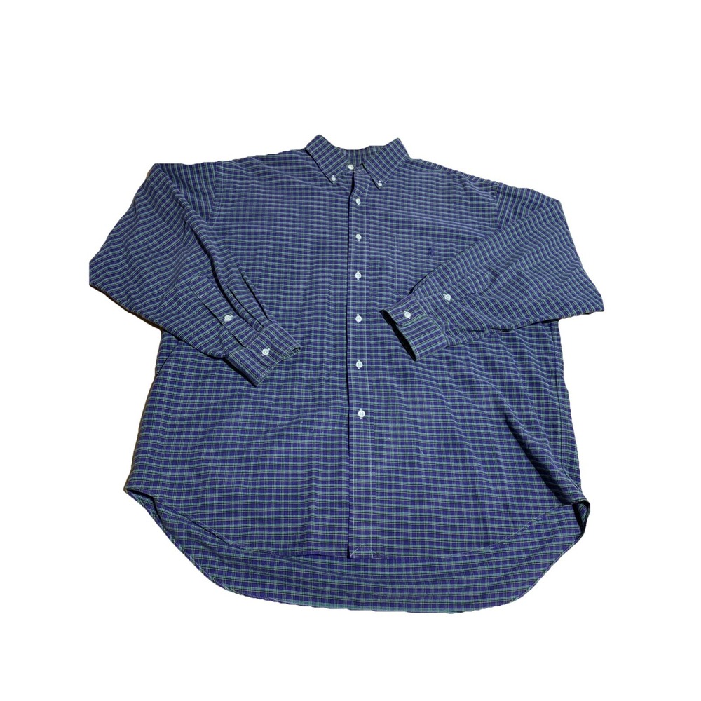 Polo Ralph Lauren Men Big Shirt Large Vintage 90s Y2K Button Up 100% Cotton